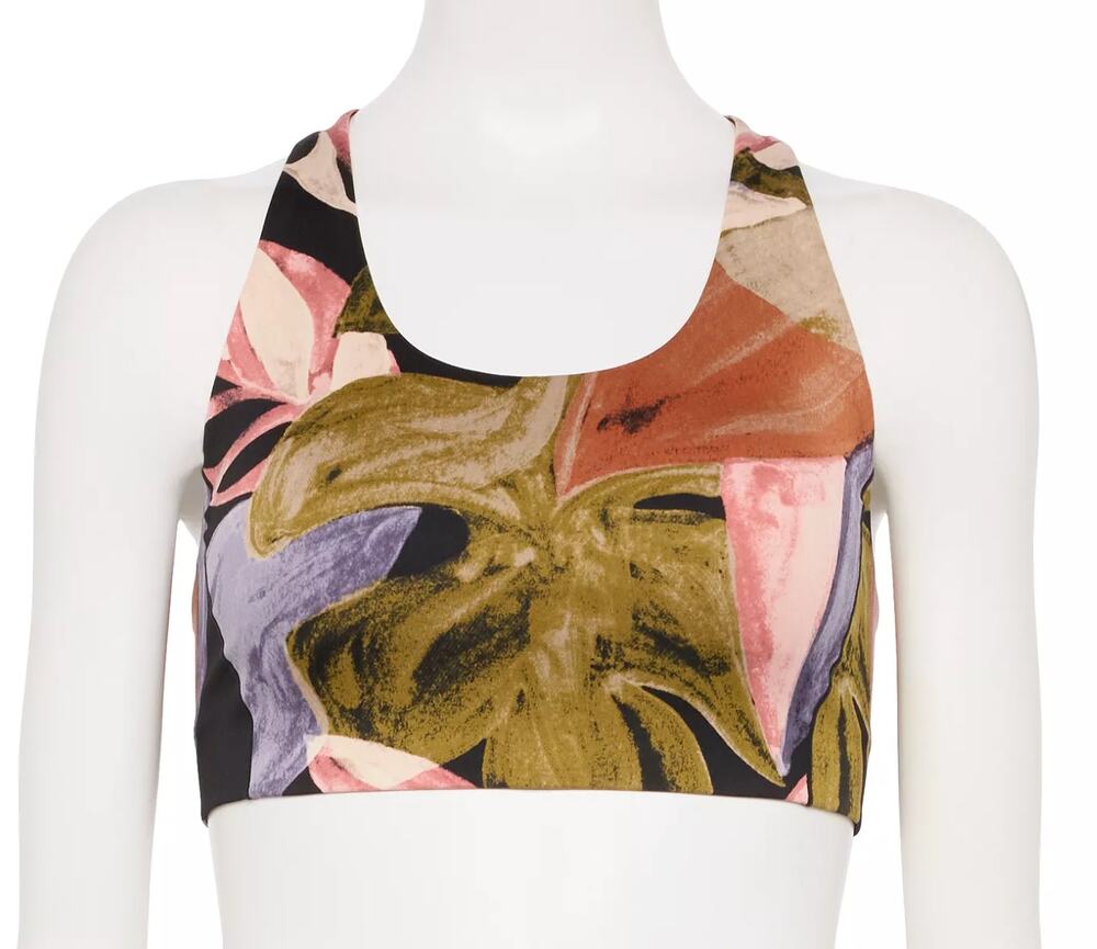 FLX Ascent Medium-Impact Sports Bra XL Floral Botanical